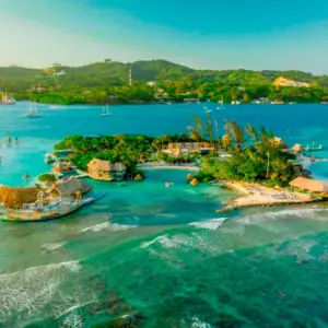 Roatan Executive Little French Key nice aerial view from a drone