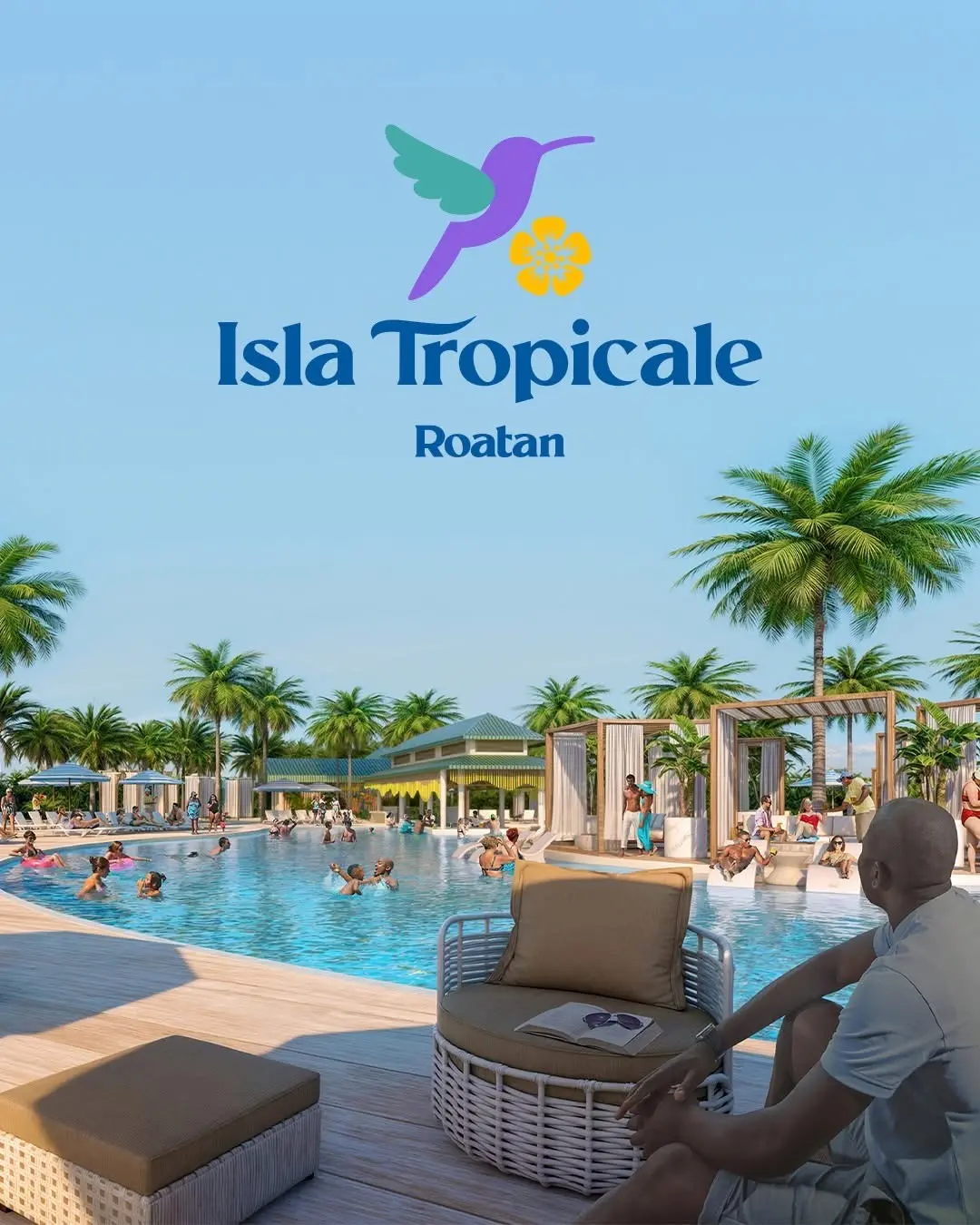 Cruise guest area at Isla Tropicale in Roatán